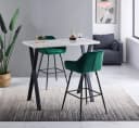 JYMTOM Barhocker Kunstleder Barhocker 2er-Set mit gepolsterter Sitz, Rücken- und Armlehnen, Metallbeinen für Küche und Esszimmer, Grün Bild 3