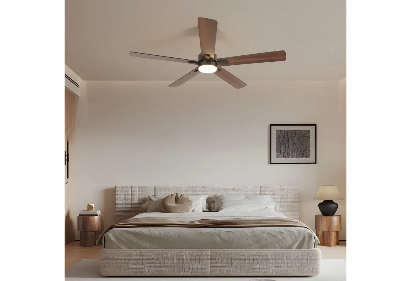 Riserva Deckenventilator mit Licht, 132 cm, schwarz, inklusive Fernbedienung
