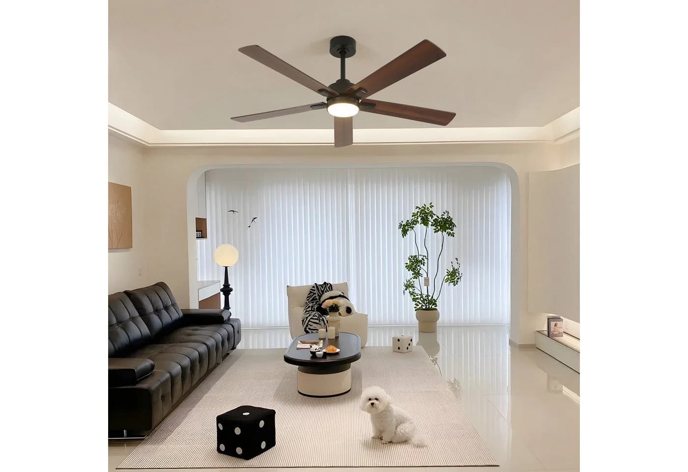 Riserva Deckenventilator mit Licht, 132 cm, schwarz, inklusive Fernbedienung - Bild 3