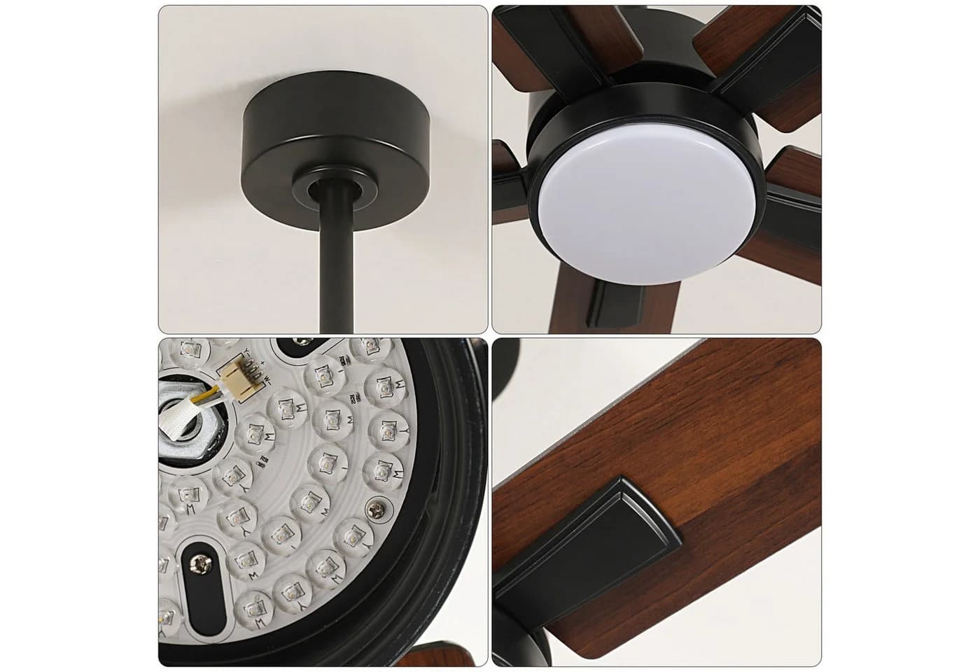 Riserva Deckenventilator mit Licht, 132 cm, schwarz, inklusive Fernbedienung - Bild 4