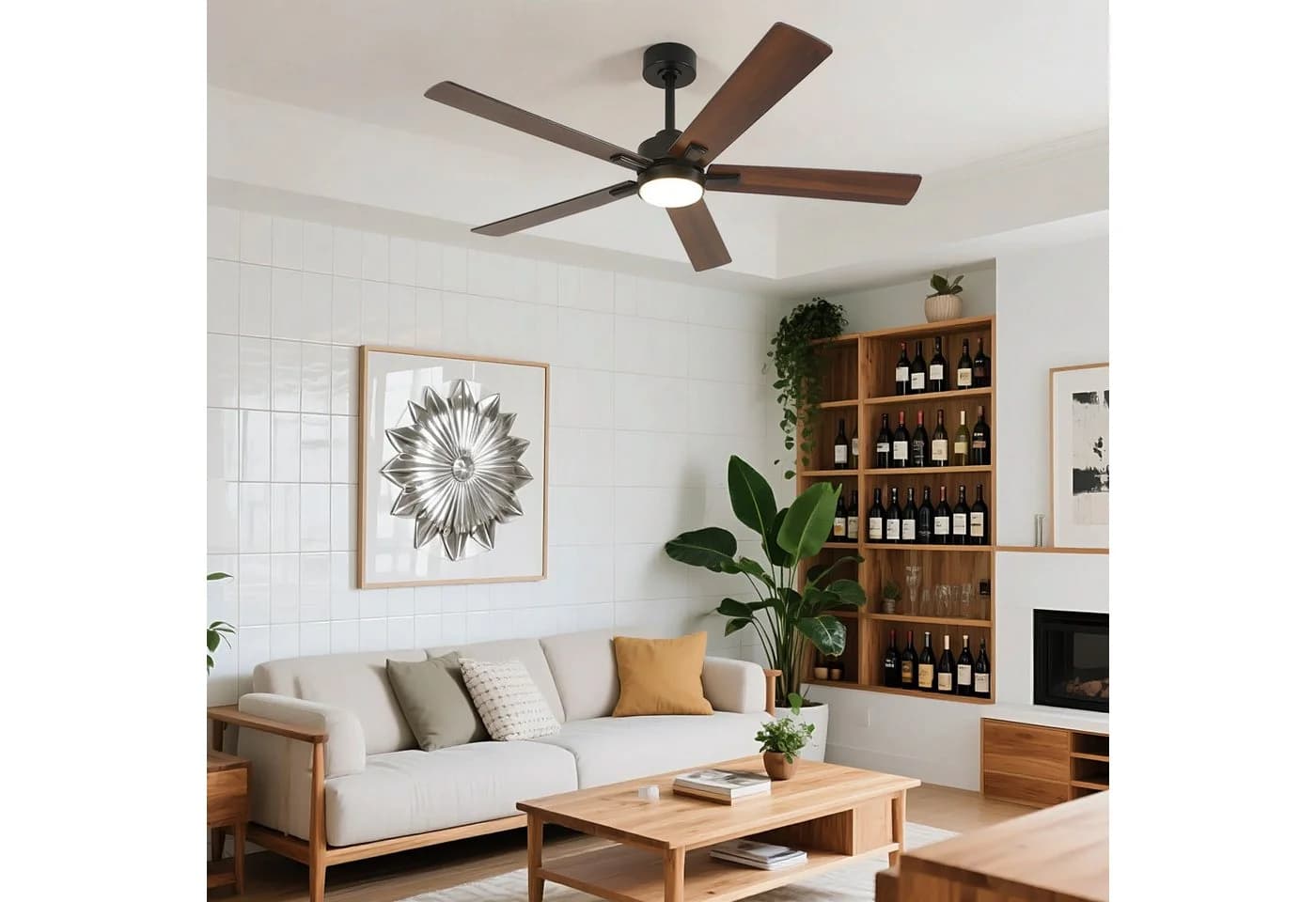 Riserva Deckenventilator mit Licht, 132 cm, schwarz, inklusive Fernbedienung - Bild 5
