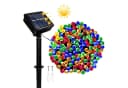 POPOLIC LED Solarleuchte Solar-Lichterkette 12m 100 LEDs 8 Modi Bunt Bild 2