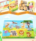 POPOLIC Steckpuzzle 4er-Set Holzpuzzle 50 Teile 5 Themen Bild 4