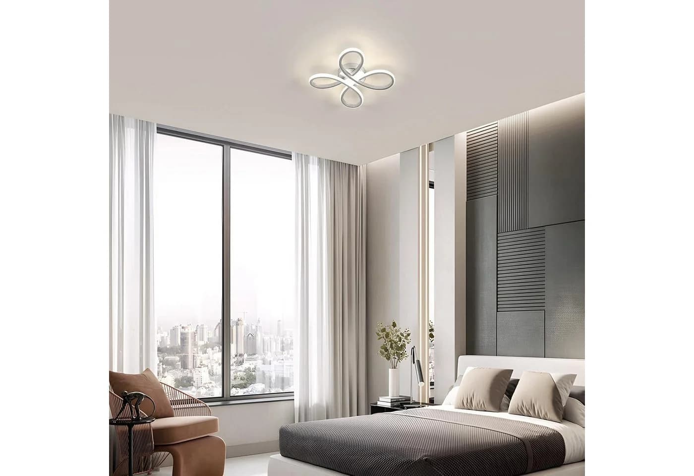 Riserva LED Deckenleuchte Blumenform Aluminium Silber 30W 4000K - Bild 3