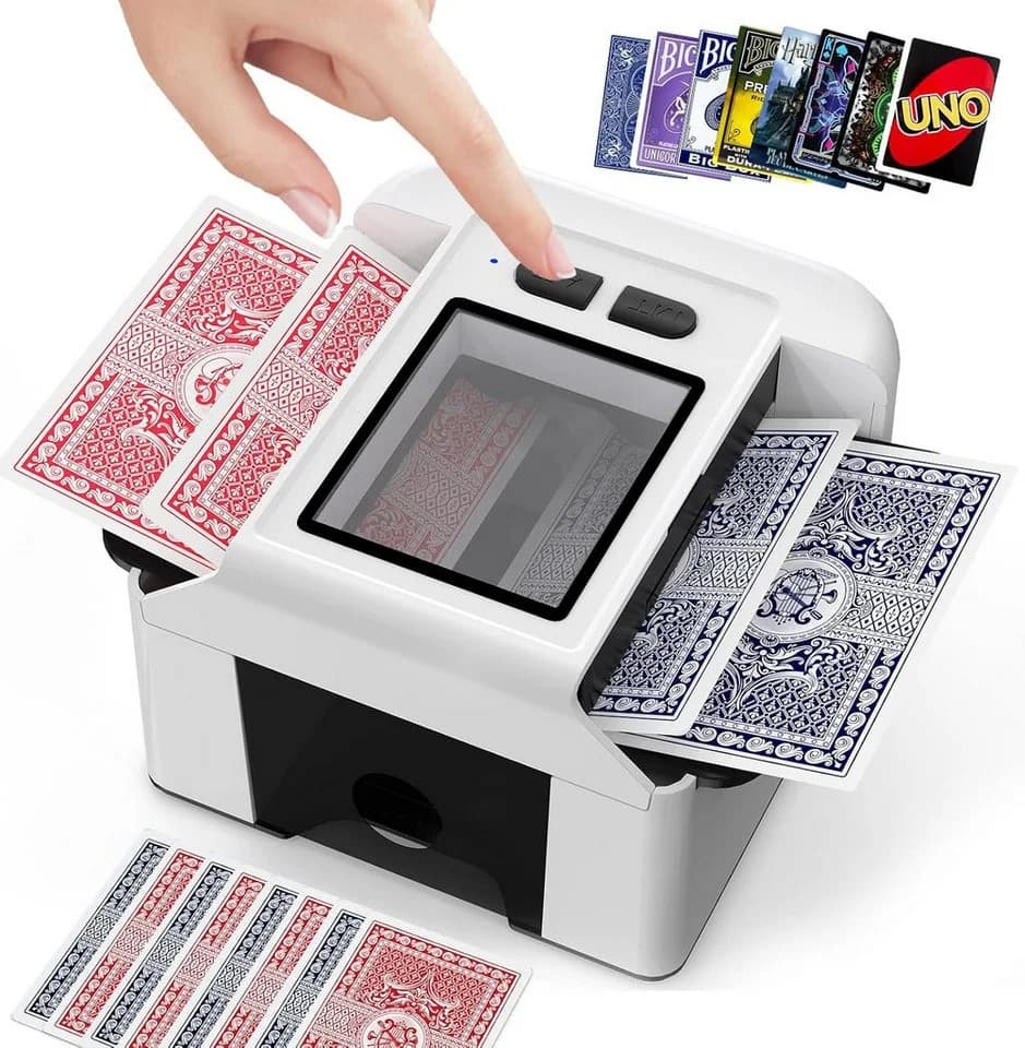 AKKEE Spiel Kartenmischmaschine Elektrische mit 2000 mAh Akku für 2 Decks - Bild 2