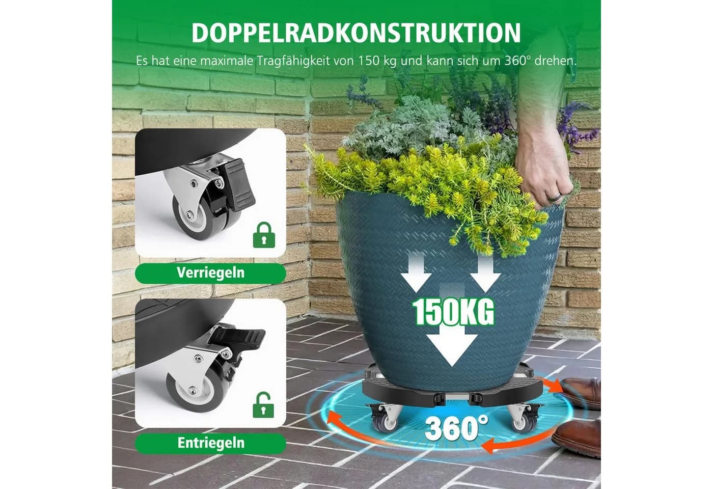 AKKEE Blumentopfuntersetzer 360° drehbar