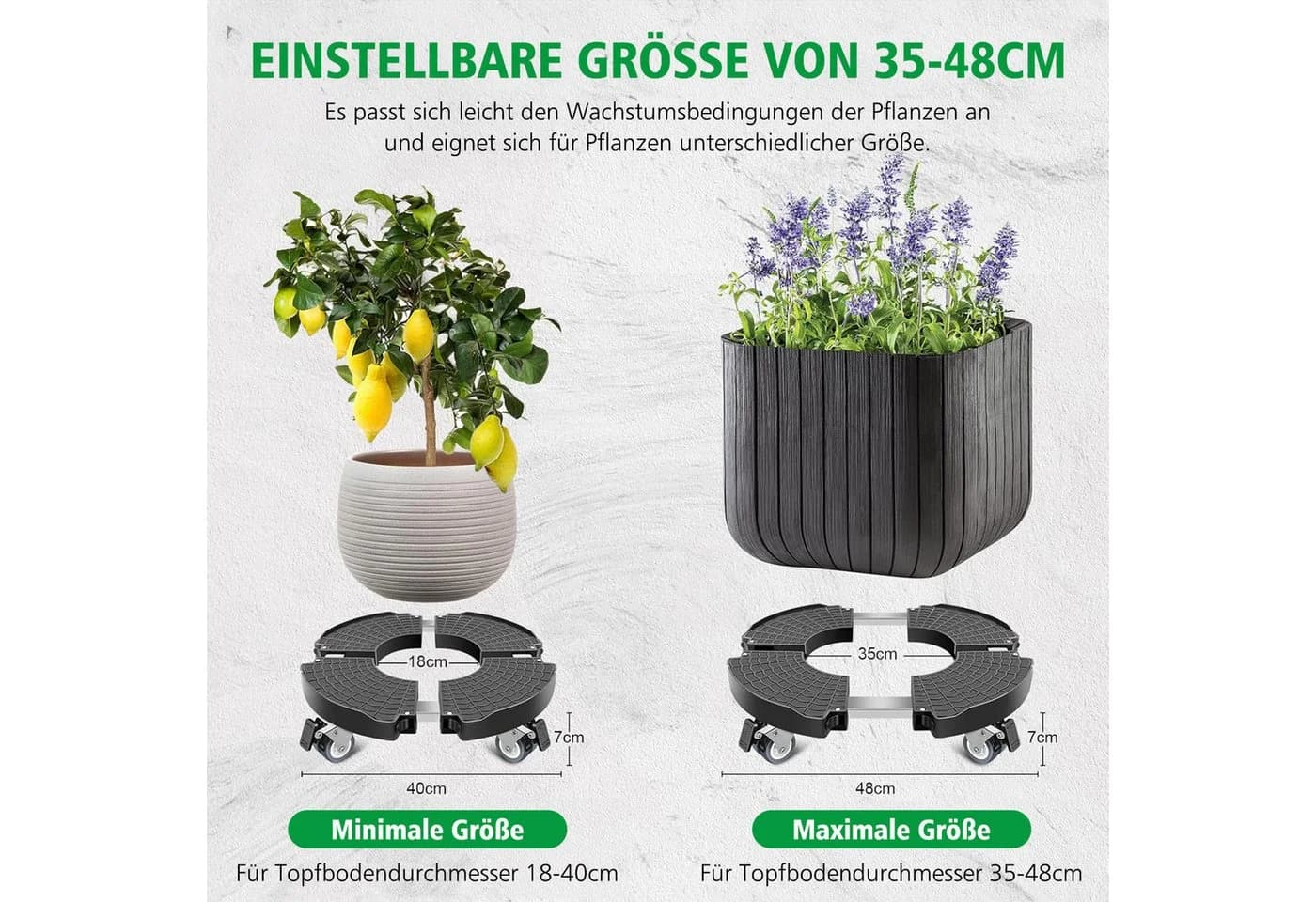 AKKEE Blumentopfuntersetzer 360° drehbar - Bild 3