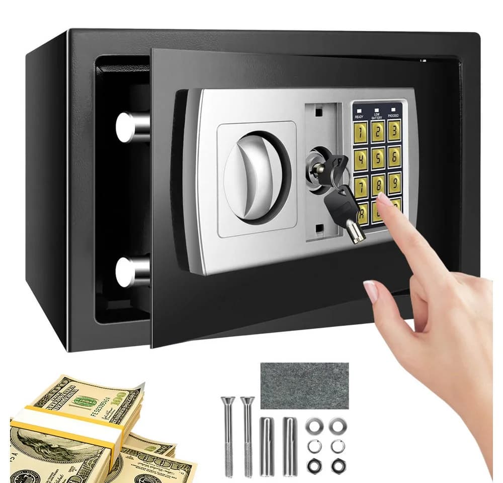 AKKEE Elektronischer Tresor Schwarz 8,5L mit PIN-Code - Bild 2