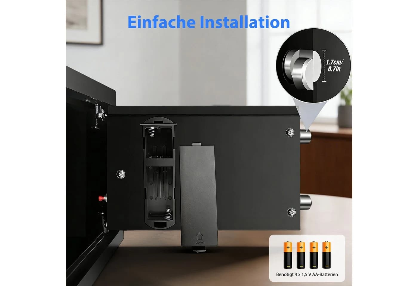 AKKEE Elektronischer Tresor Schwarz 8,5L mit PIN-Code - Bild 4