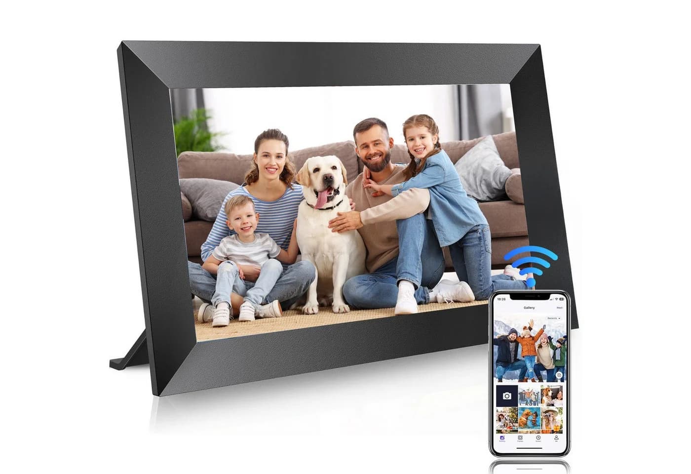 AKKEE Digitaler Fotorahmen 10,1 Zoll WiFi Schwarz 32GB - Bild 2
