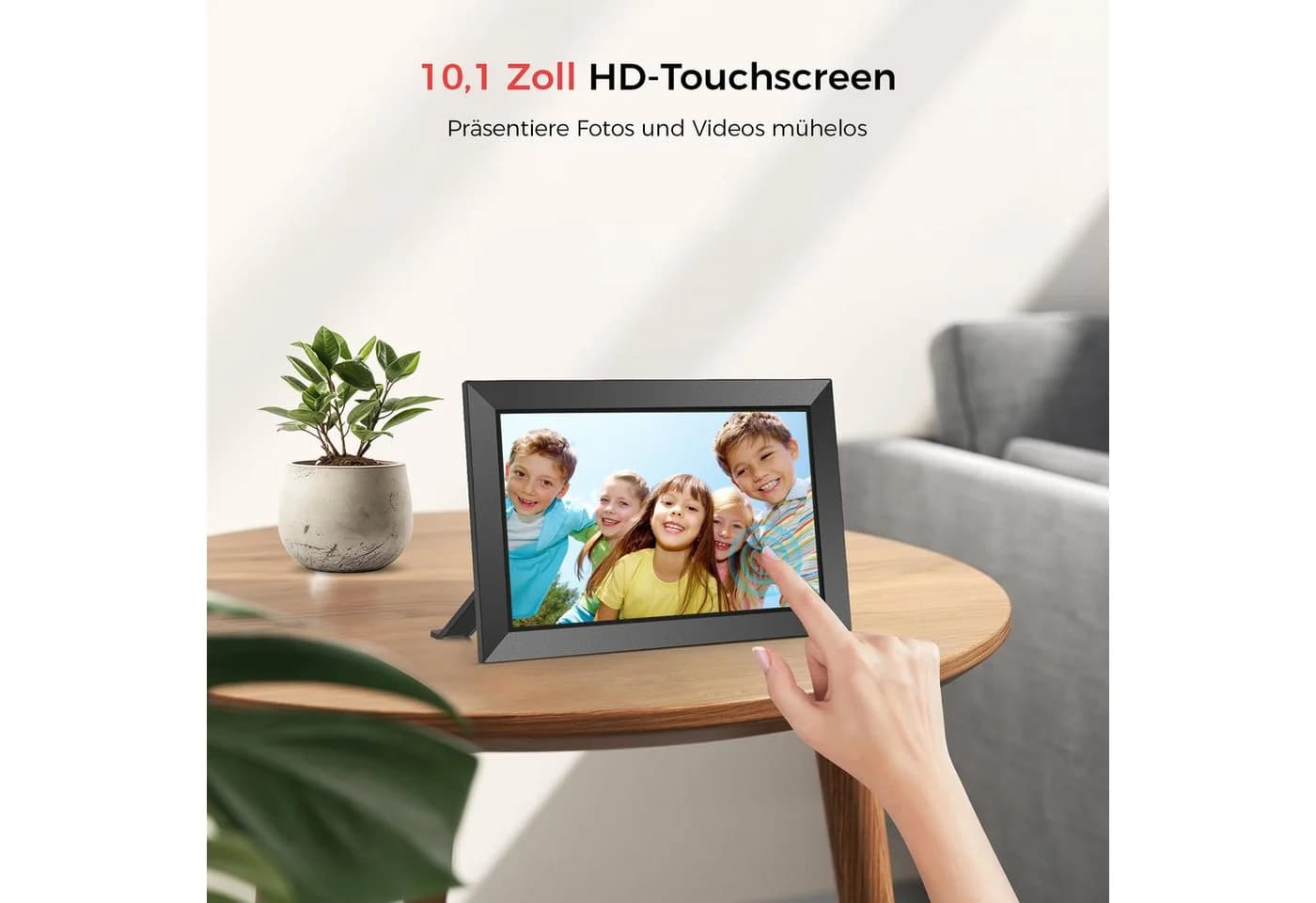 AKKEE Digitaler Fotorahmen 10,1 Zoll WiFi Schwarz 32GB - Bild 3