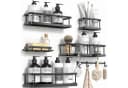 AKKEE Duschablage 6 Stk. Schwarz Ohne Bohren Badezimmer Organizer Bild 2