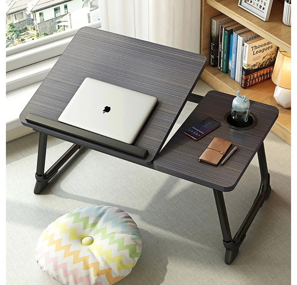AKKEE Laptoptisch Faltbar Schwarz Ergonomisch Mit Getränkehalter - Bild 3