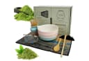 AKKEE Matcha Tee Set 8-teilig Keramik Rosa mit Bambus-Besen Bild 2