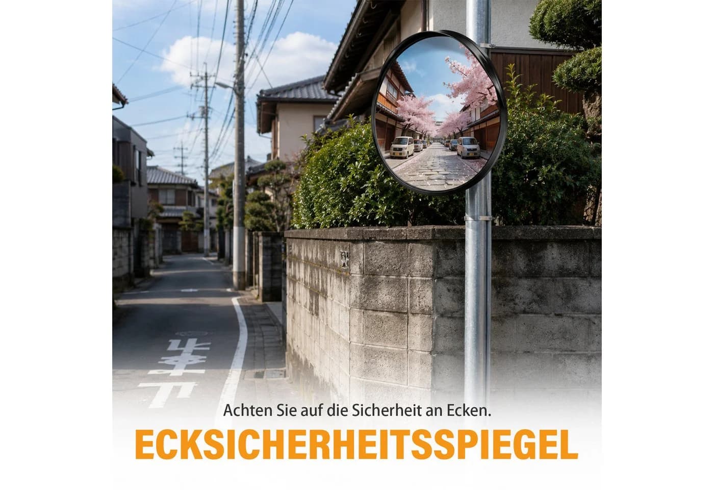 AKKEE Konvexspiegel 30 cm Schwarz Verkehrsspiegel - Bild 5