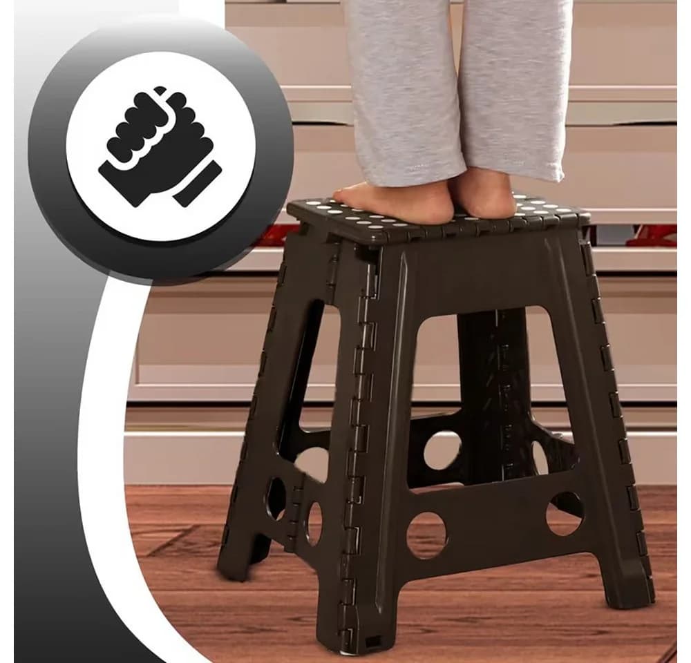 AKKEE Tritthocker Klapphocker faltbar Schwarz Kunststoff - Bild 4
