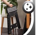 AKKEE Tritthocker Klapphocker faltbar Schwarz Kunststoff Bild 5