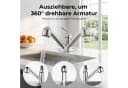 AKKEE Küchenarmatur Ausziehbar Chrom Silber 360° Bild 3