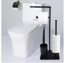 AKKEE Toilettenpapierhalter WC-Set Schwarz Edelstahl 3-in-1 Bild 1