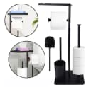 AKKEE Toilettenpapierhalter WC-Set Schwarz Edelstahl 3-in-1 Bild 2