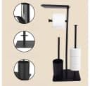 AKKEE Toilettenpapierhalter WC-Set Schwarz Edelstahl 3-in-1 Bild 5