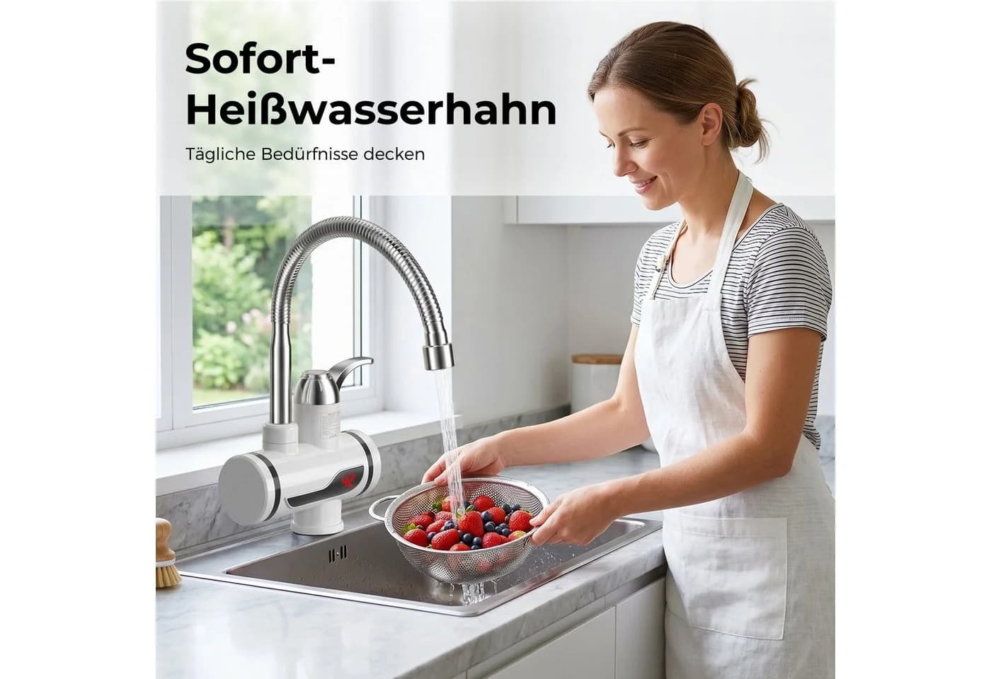 AKKEE Durchlauferhitzer mit LCD-Anzeige und Sofort-Warmwasser