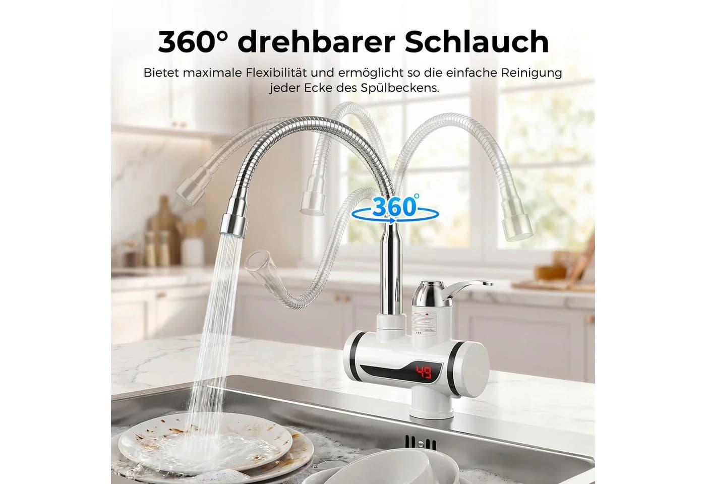 AKKEE Durchlauferhitzer mit LCD-Anzeige und Sofort-Warmwasser - Bild 3
