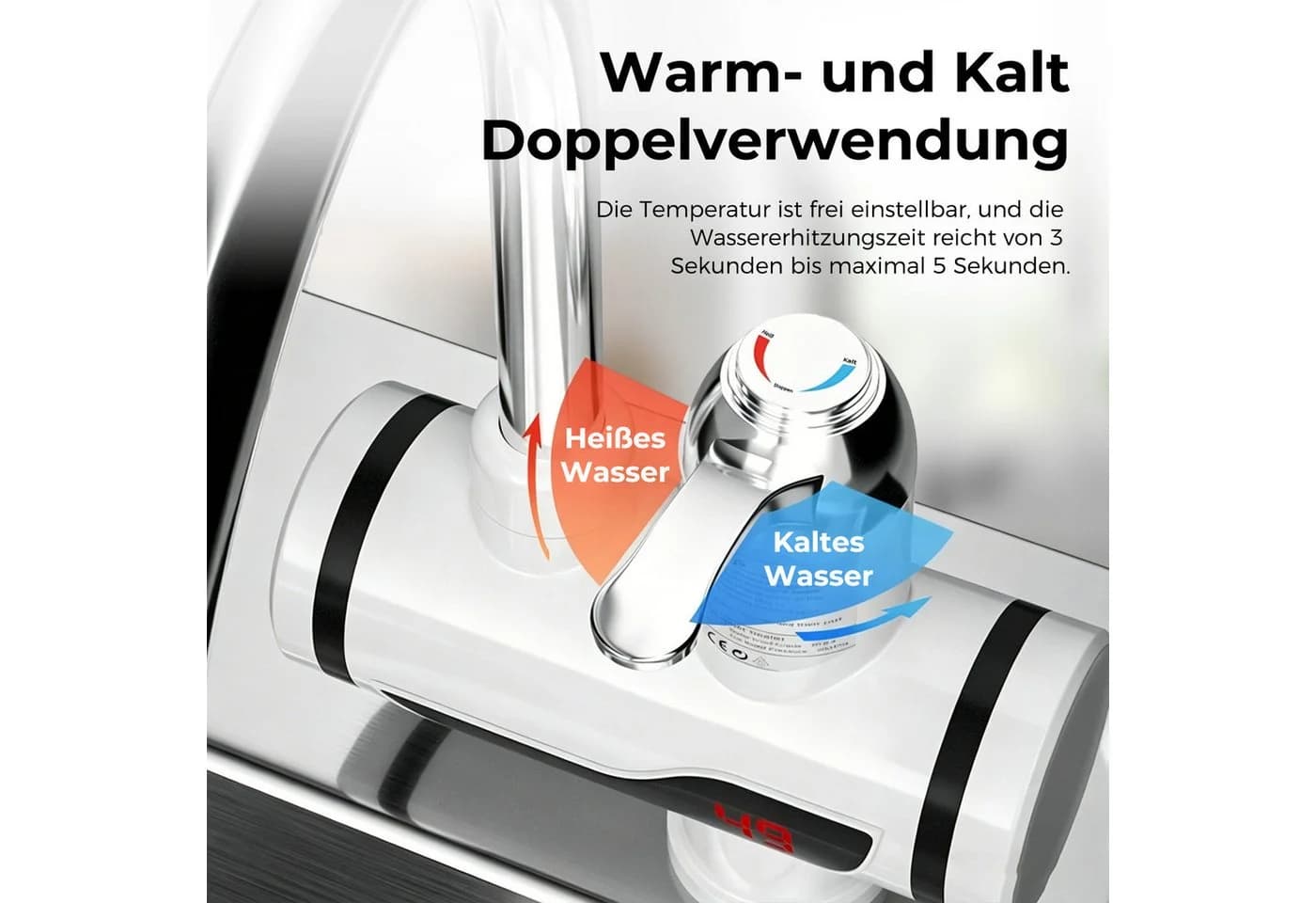 AKKEE Durchlauferhitzer mit LCD-Anzeige und Sofort-Warmwasser - Bild 4
