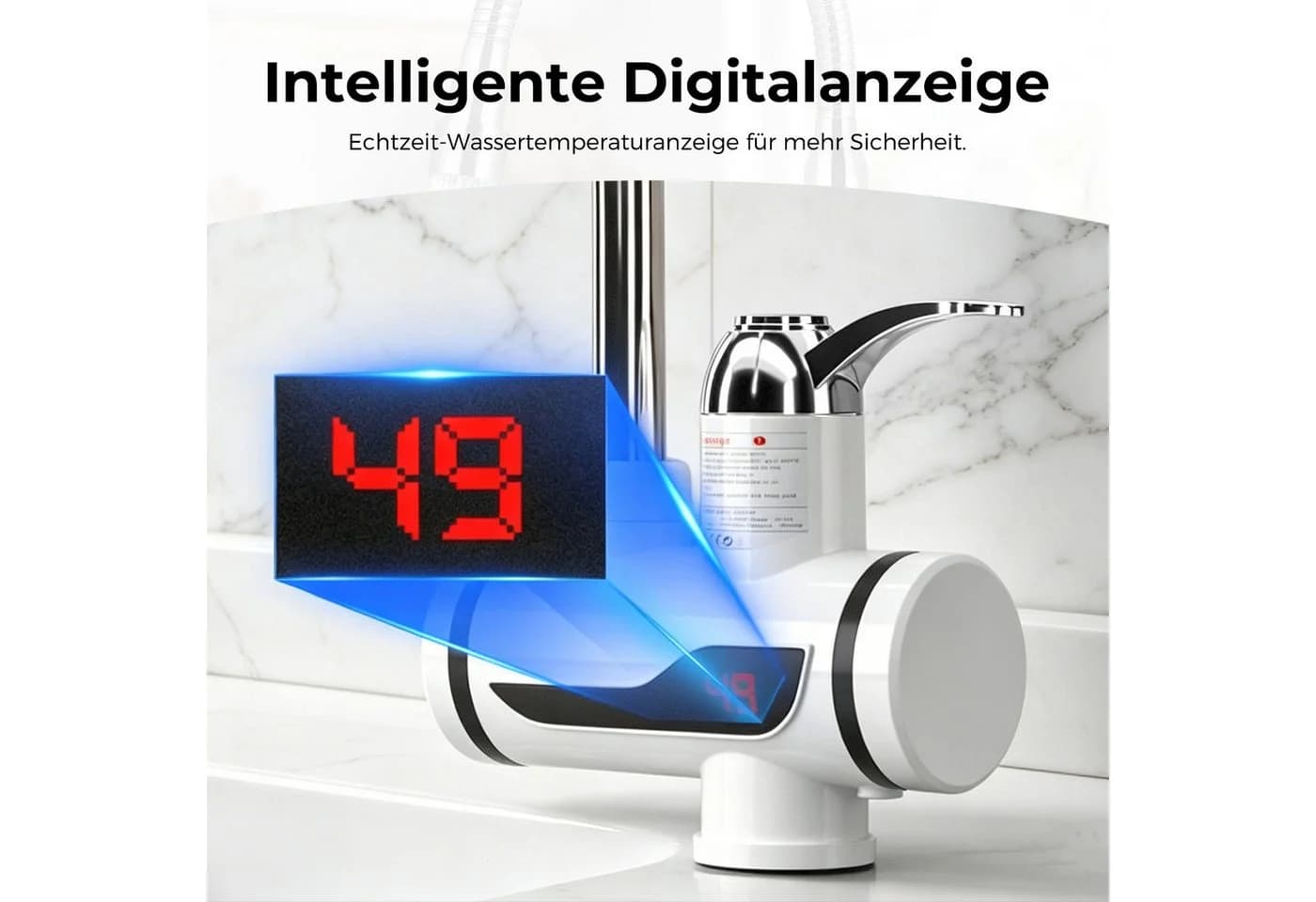AKKEE Durchlauferhitzer mit LCD-Anzeige und Sofort-Warmwasser - Bild 5