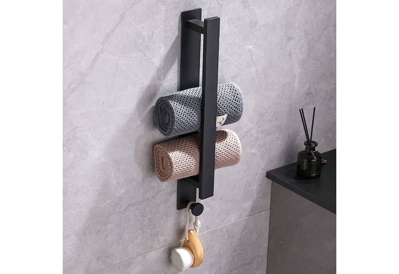 AKKEE Handtuchhalter Selbstklebend Edelstahl Silber Ohne Bohren - Bild 2