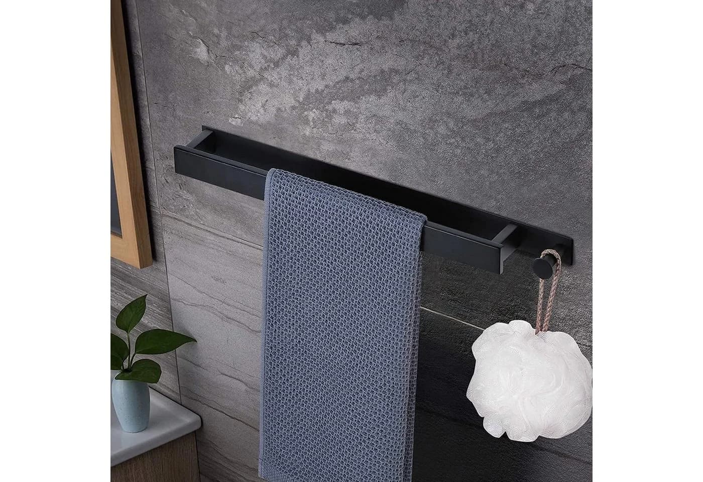 AKKEE Handtuchhalter Selbstklebend Edelstahl Silber Ohne Bohren - Bild 3