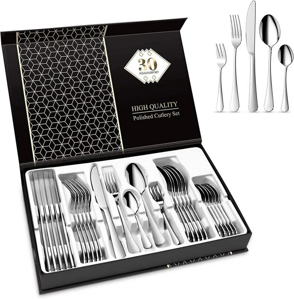 AKKEE Besteck-Set 30-tlg. Edelstahl Spiegelpoliert Silber - Bild 2