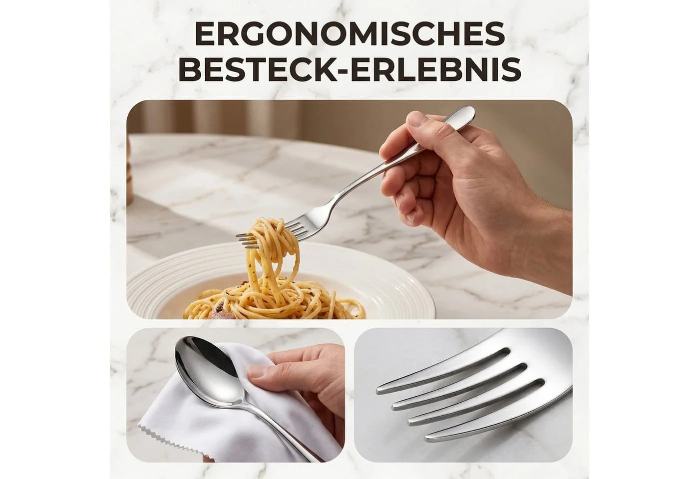 AKKEE Besteck-Set 30-tlg. Edelstahl Spiegelpoliert Silber - Bild 4