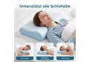 AKKEE Nackenkissen Orthopädisches Memory-Schaum Kissen Weiß/Blau Bild 1