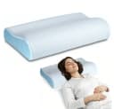 AKKEE Nackenkissen Orthopädisches Memory-Schaum Kissen Weiß/Blau Bild 2
