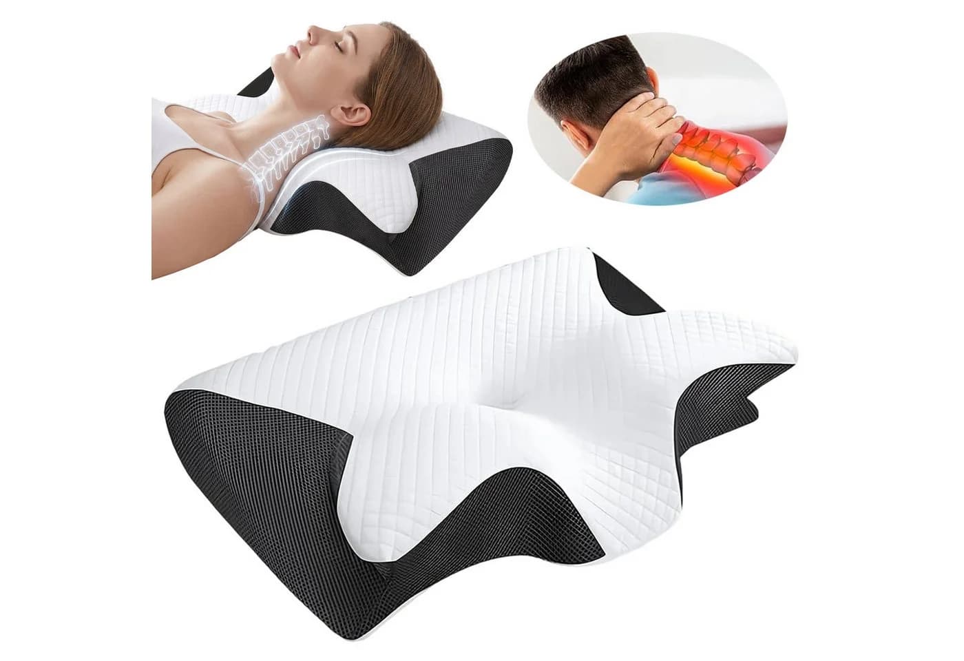 AKKEE Nackenstützkissen Orthopädisches Memory Foam Kopfkissen - Bild 2