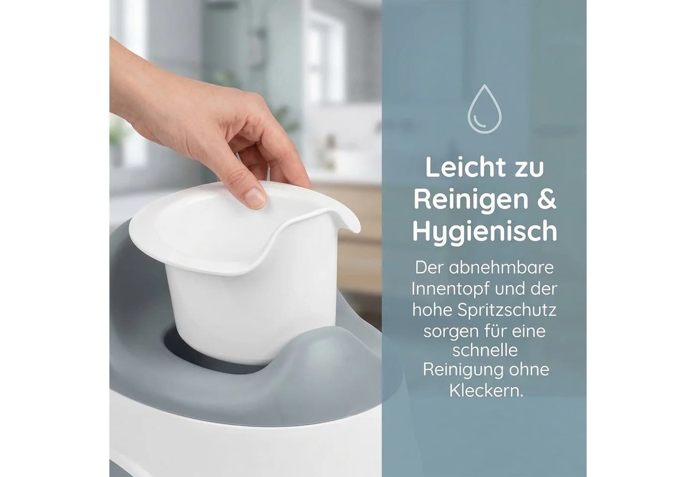 AKKEE Toilettentrainer 3-in-1 mit Tritthocker Grau - Bild 5