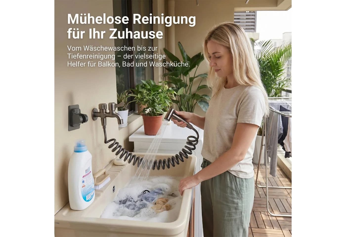 AKKEE Küchenarmatur mit Handspritzpistole Anthrazit Messing - Bild 3