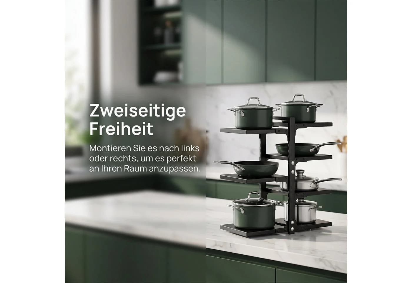 AKKEE Geschirrständer 7-stufig verstellbar Schwarz