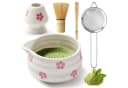AKKEE Teeservice Matcha Set 5-tlg. Weiß Keramik Bambus Bild 2