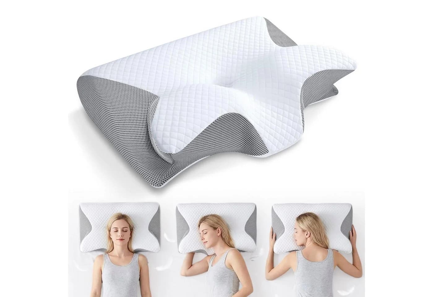 AKKEE Nackenstützkissen Orthopädisches Memory Foam Kissen Grau - Bild 2