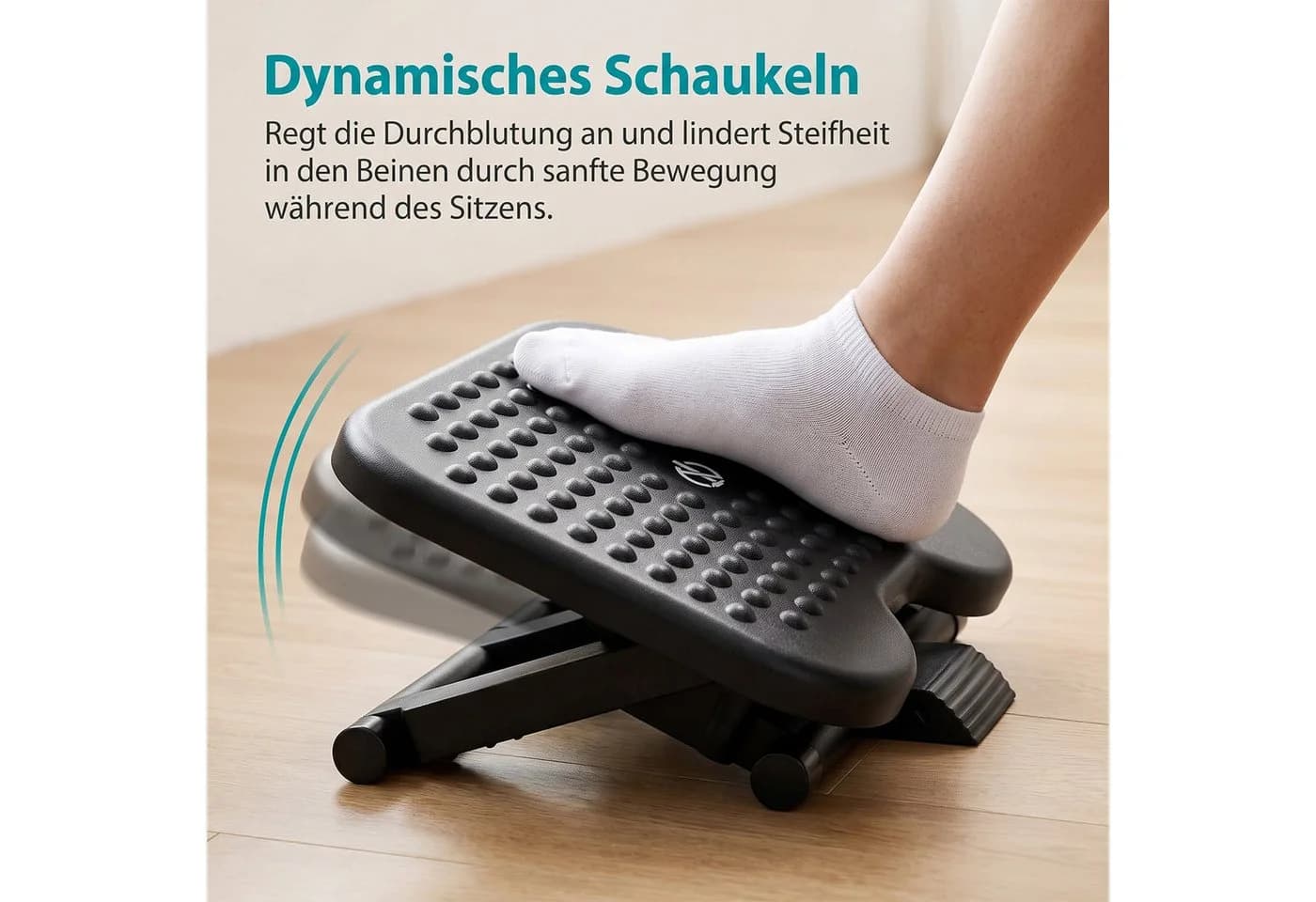 AKKEE Fußhocker Ergonomisch 3-fach Höhenverstellbar Schwarz - Bild 3