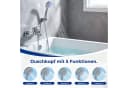 AKKEE Badewannenarmatur mit Handbrause, 5 Funktionen, Edelstahl Chrom Bild 3