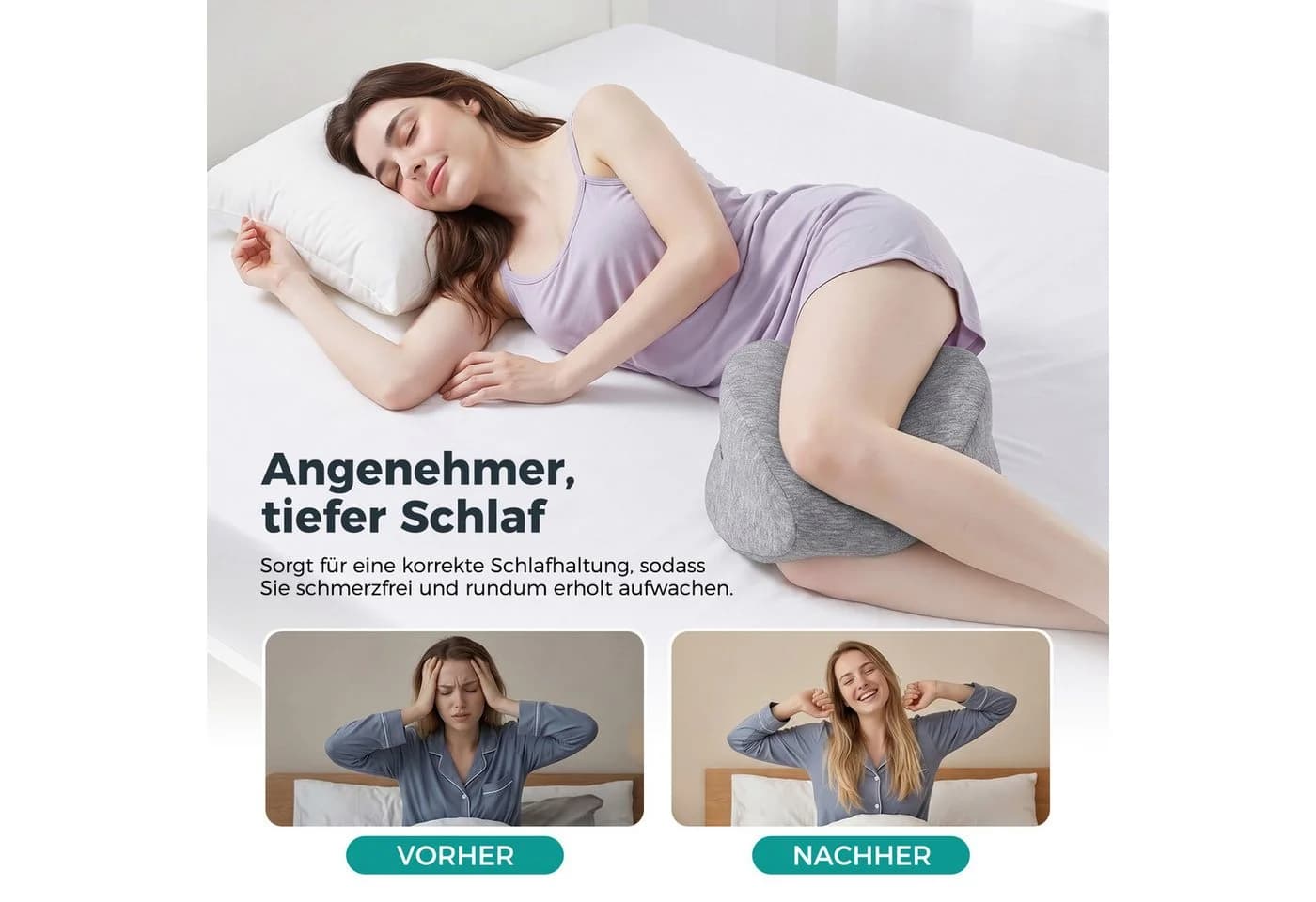 AKKEE Kniekissen Orthopädisches Balancekissen Weiß - Bild 3