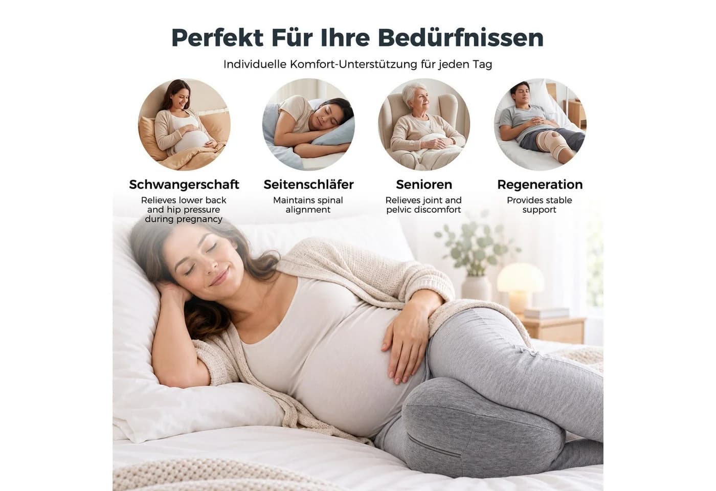 AKKEE Kniekissen Orthopädisches Balancekissen Weiß - Bild 5