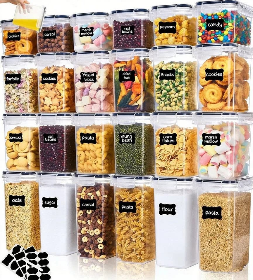 AKKEE Vorratsdosen Set 24-tlg. Luftdicht & BPA-Frei Transparent - Bild 2