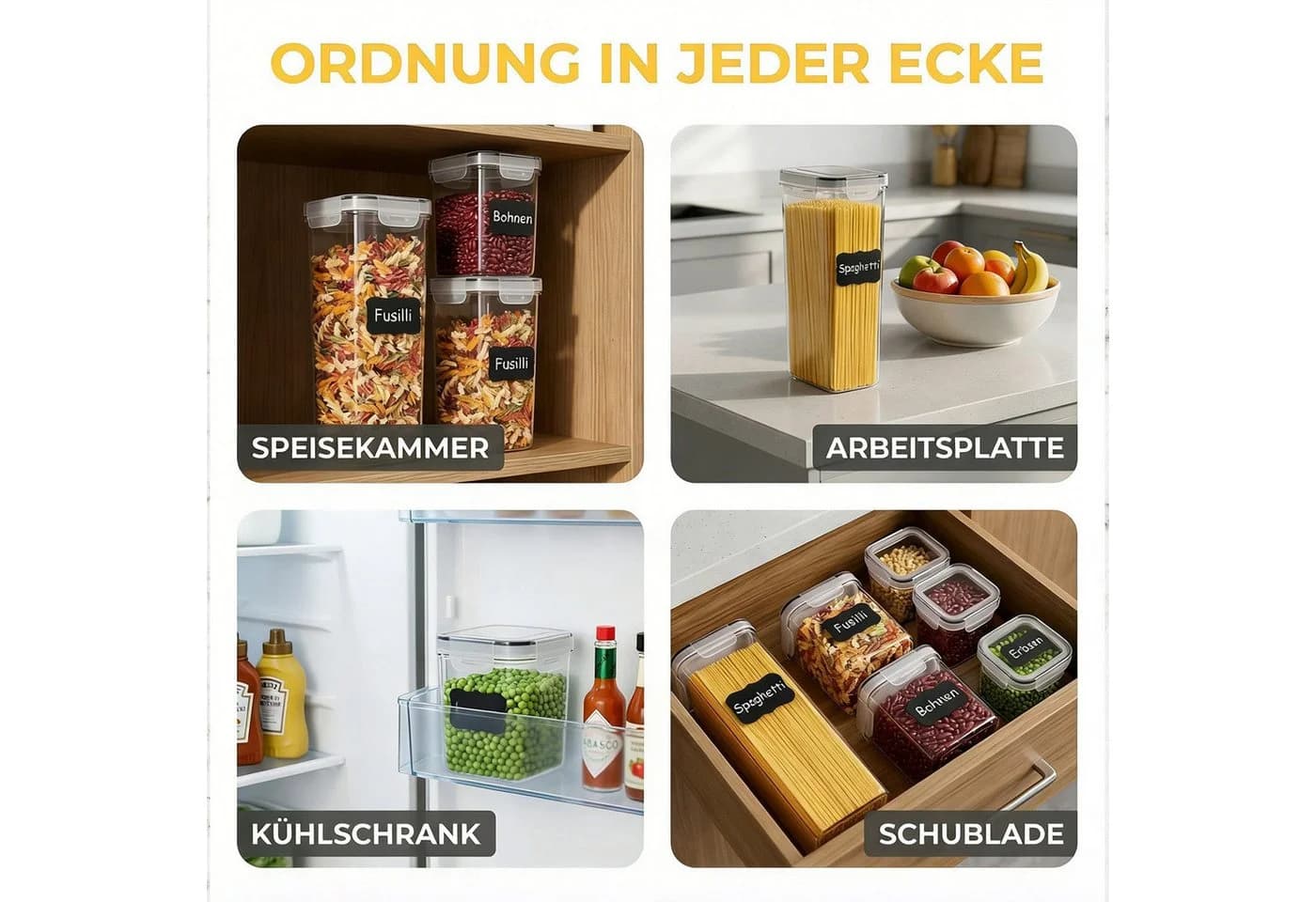 AKKEE Vorratsdosen Set 24-tlg. Luftdicht & BPA-Frei Transparent - Bild 3