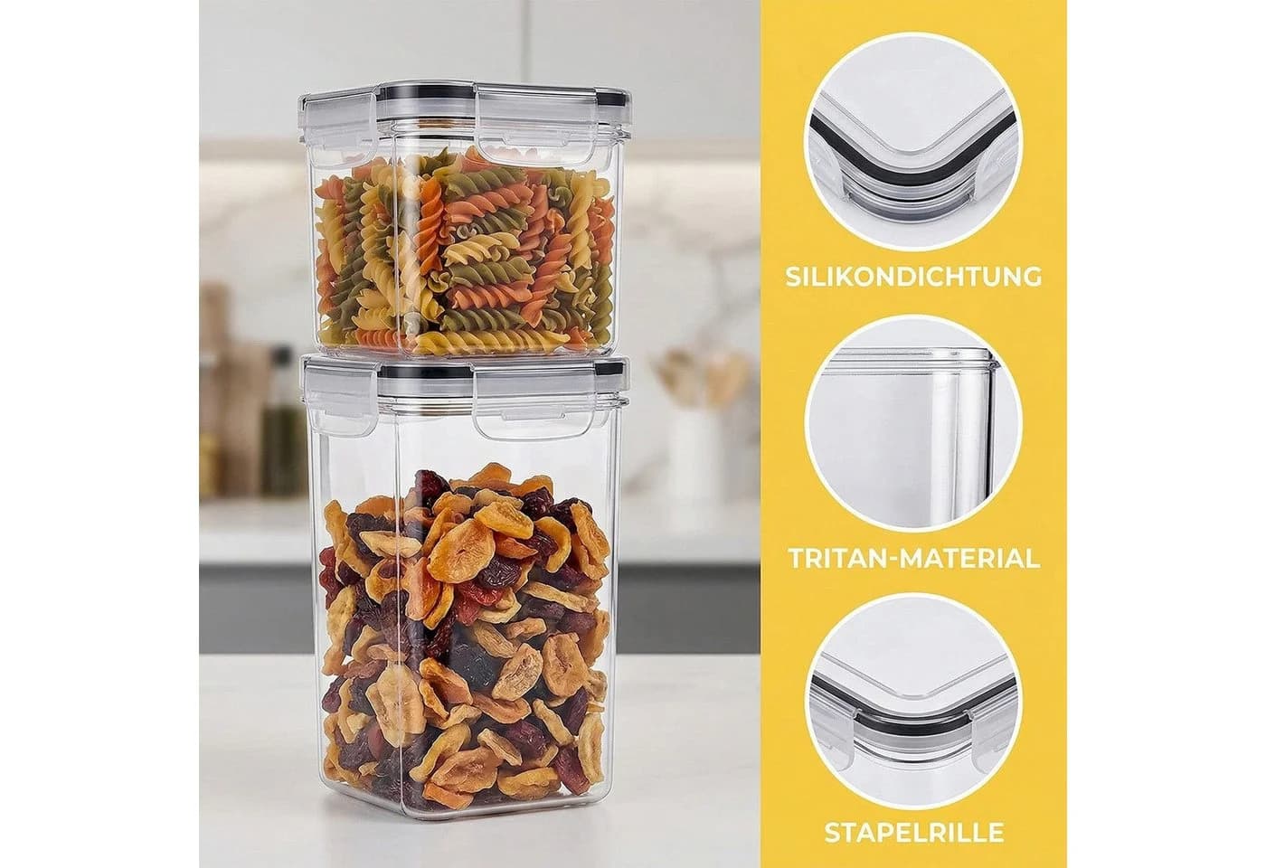 AKKEE Vorratsdosen Set 24-tlg. Luftdicht & BPA-Frei Transparent - Bild 5