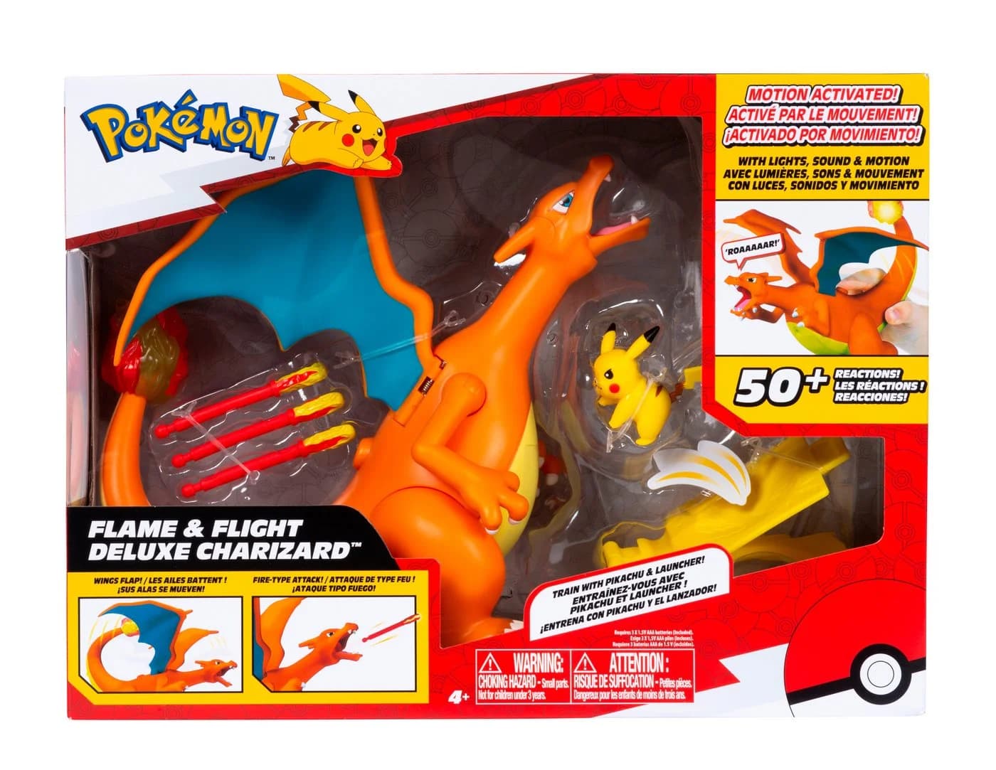 Jazwares Pokémon Glurak 15 cm Spielfigur mit Licht, Sound & Pikachu - Bild 3