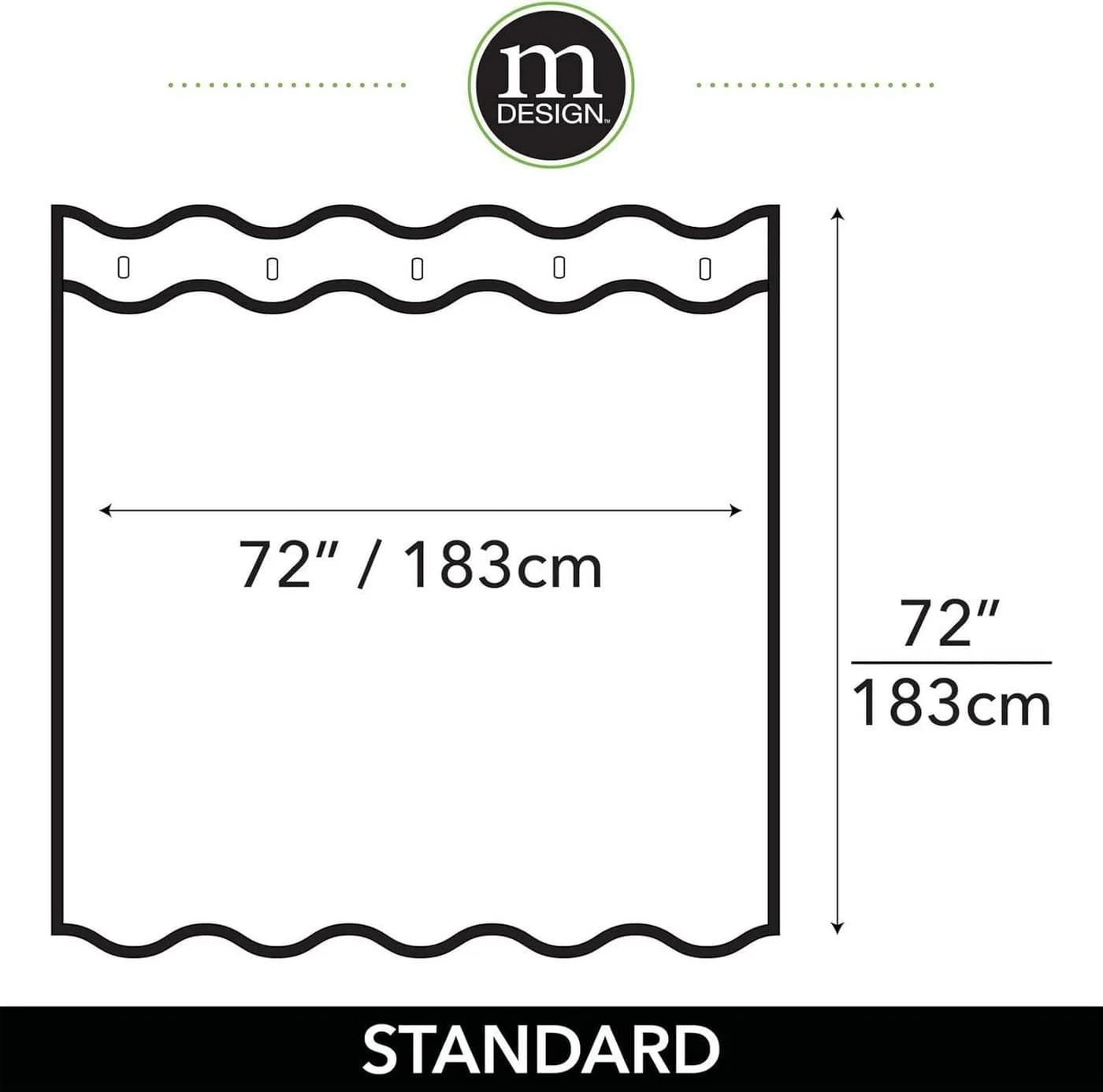 mDesign Duschvorhang Badewannenvorhang Fischgrätenmuster Grau/Weiss 180x180cm